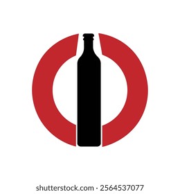 Cricket Logo Concept Letter O With Bottle IconFor Symbol Vector Template