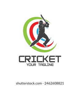 Cricket logo design vector template. suitable for sport, game, and club