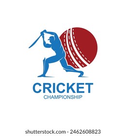 Cricket logo design vector template. suitable for sport, game, and club