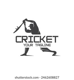 Cricket logo design vector template. suitable for sport, game, and club