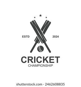 Cricket logo design vector template. suitable for sport, game, and club