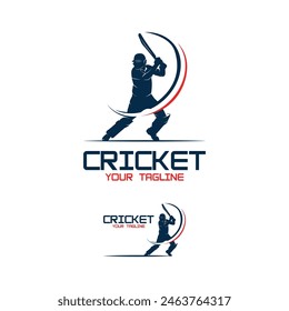 Cricket logo design vector template. suitable for sport, game, and club