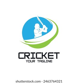 Cricket logo design vector template. suitable for sport, game, and club