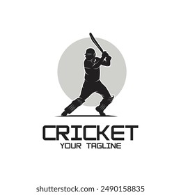 Cricket logo design vector template. suitable for sport, game, and club