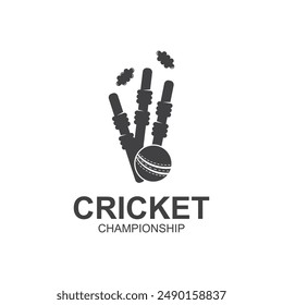 Cricket logo design vector template. suitable for sport, game, and club