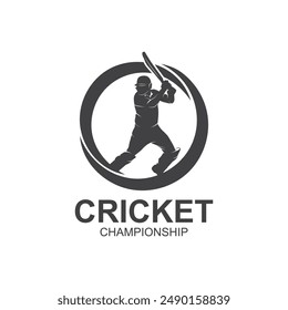 Plantilla de Vector con diseño de logotipo de críquet. apta para deportes, juegos y clubes