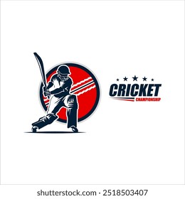 Cricket logo design vector template. suitable for sport game and club