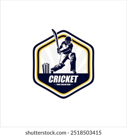 Cricket logo design vector template. suitable for sport game and club