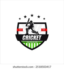 Cricket logo design vector template. suitable for sport game and club