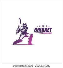 Cricket logo design vector template. suitable for sport game and club