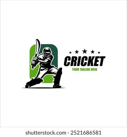 Cricket logo design vector template. suitable for sport game and club