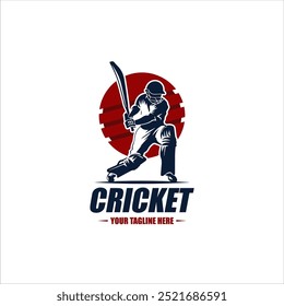 Plantilla de Vector del diseño del logotipo del cricket. conveniente para el juego y el club del deporte