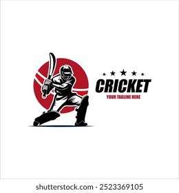 Cricket logo design vector template. suitable for sport game and club