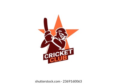 Cricket Logo or football club sign Badge. Cricket logo with shield background vector design. Vector illustration. 