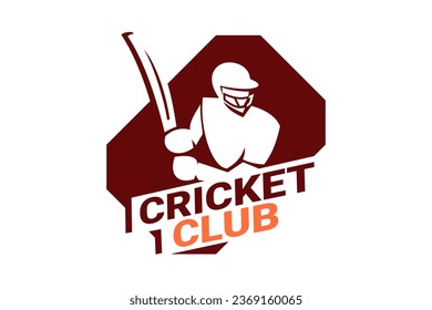 Cricket Logo or football club sign Badge. Cricket logo with shield background vector design. Vector illustration. 