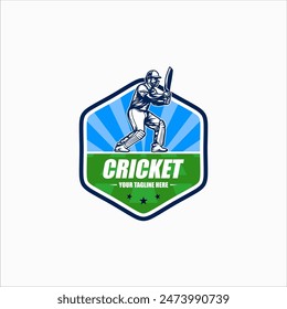 Cricket Logo or football club sign Badge. Cricket logo with shield background vector design