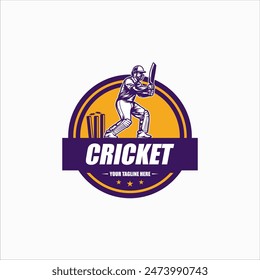 Cricket Logo or football club sign Badge. Cricket logo with shield background vector design