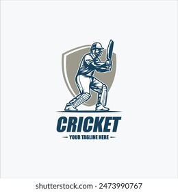 Cricket Logo or football club sign Badge. Cricket logo with shield background vector design