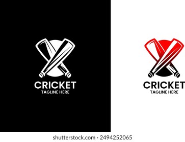 Cricket logo icon, wicket ball bat tournament sport batsman baller champion symbol