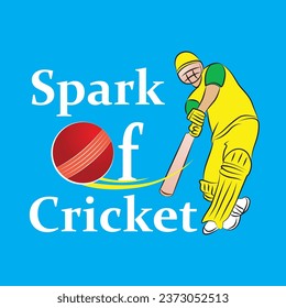 Cricket logo with player and red ball