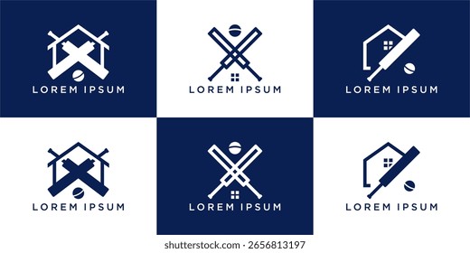 Conjunto de logotipo de cricket Plantilla abstracta