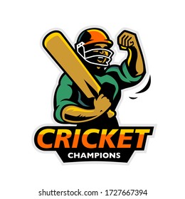 Cricket Logo Symbol Cricket Champions Player Illustration Badge