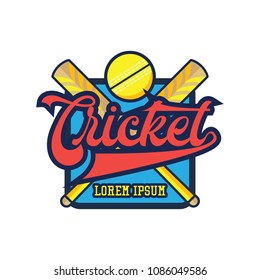 cricket logo with text space for your slogan / tag line, vector illustration