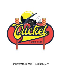 cricket logo with text space for your slogan / tag line, vector illustration