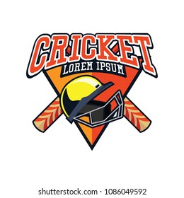 cricket logo with text space for your slogan / tag line, vector illustration
