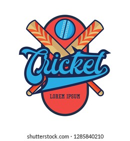 cricket logo with text space for your slogan / tag line, vector illustration