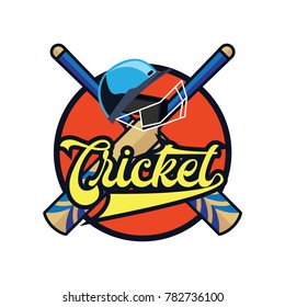 cricket logo with text space for your slogan / tag line, vector illustration