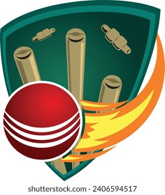 Cricket Logo Vector Design With Cricket Ball