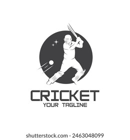 Cricket logo vector icon illustration design