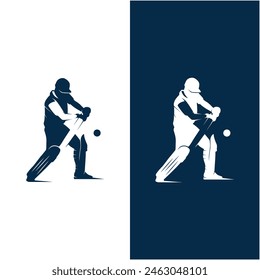 Diseño de ilustración de ícono de Vector de logotipo de cricket