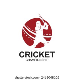 Diseño de ilustración de ícono de Vector de logotipo de cricket