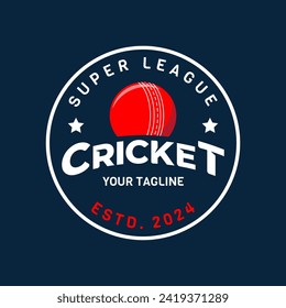 Cricket logo vector isolated. Cricket logo with shield background vector design