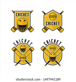 Cricket Logos Yellow Vector Collection