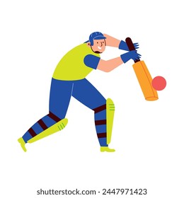 cricket man character illustration design