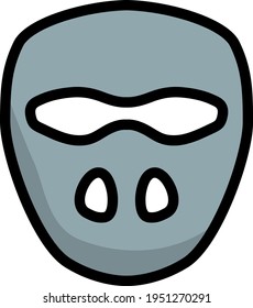 Cricket Mask Icon. Editable Bold Outline With Color Fill Design. Vector Illustration.