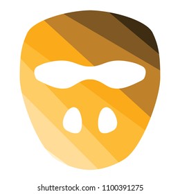 Cricket mask icon. Flat color design. Vector illustration.