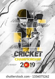 Cricket match between India vs Australia with illustration of batsman playing action,  Cricket tournament header or banner, poster design.