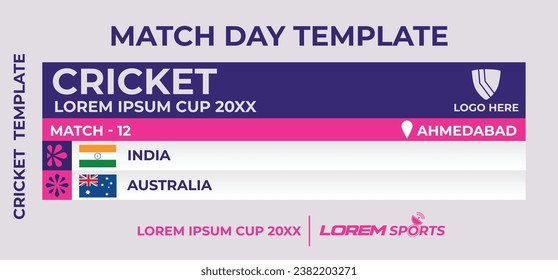 Cricket Match Day Flyer auf Head-to-Head-Statistik