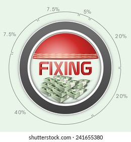 Cricket Match Fixing Concept With Statistics And Bundles Of US Dollar.