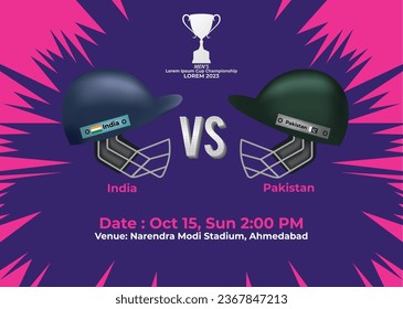 Cricket Match or Head to Head Template INDIA VS PAKISTAN in Cricket Championship