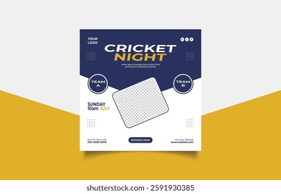 Cricket Match Night Event Flyer Template