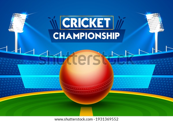 Cricket Match Schedule Concept Glossy Ball Stock Vector (Royalty Free ...