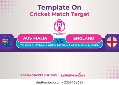 Cricket Match Target Template für die Weltmeisterschaft 2023