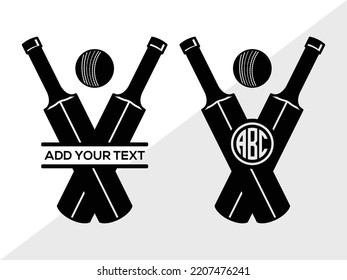 Cricket Monogram SVG Printable Vector Illustration svg