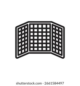 Cricket Net Outline Icon Vector Illustration