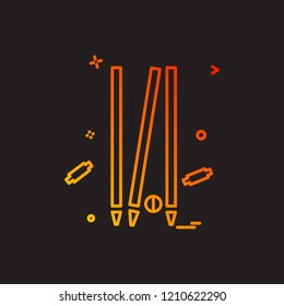 cricket out yorker icon vector design